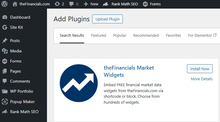New WordPress Plugin - Market Rates, Quotes & Prices 1 Add Plugin